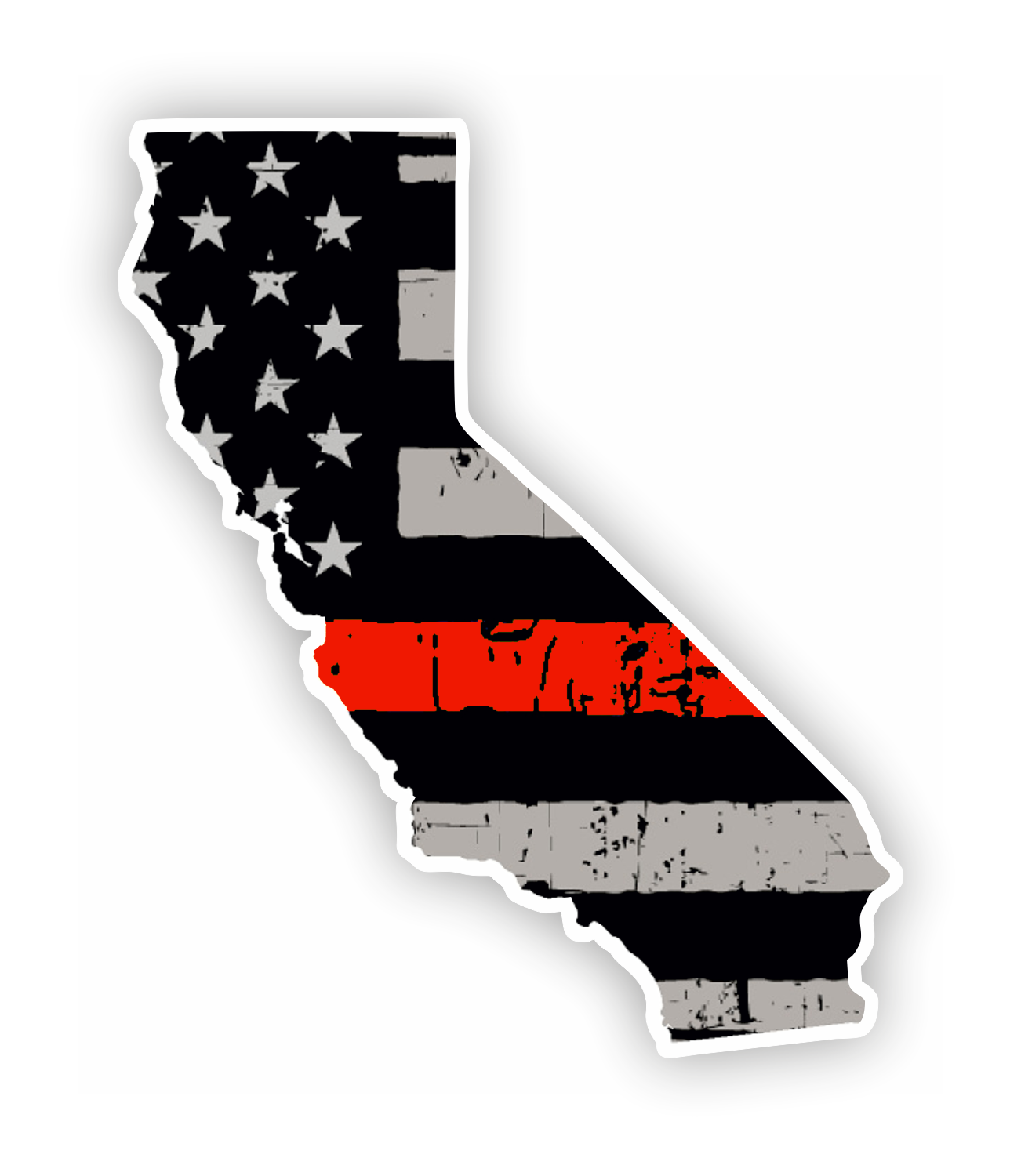 Autoaufkleber USA - Amerika - Reisen - Länder - Kalifornien - Red-Line - Staatsumriss used look