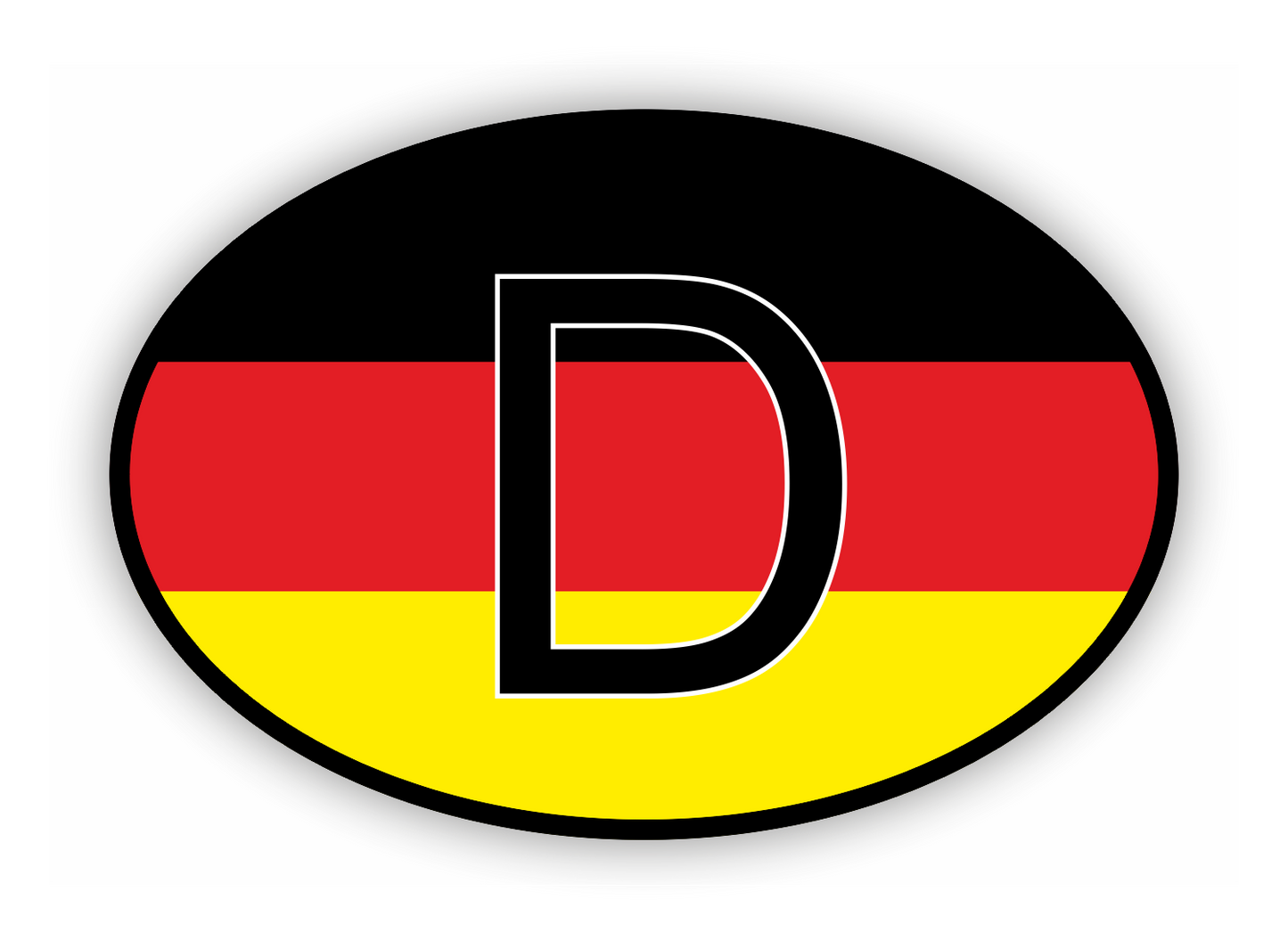 Sticker - Autosticker - Länder - Reisen - Flagge - Seal - Country Code - D - Deutschland - Germany - schwarz-rot-gelb
