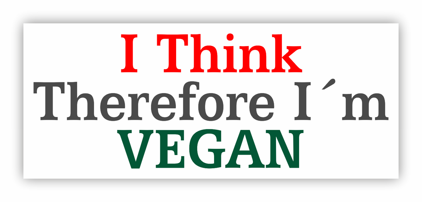 Vegan Aufkleber - I Think Therefore I'm Vegan