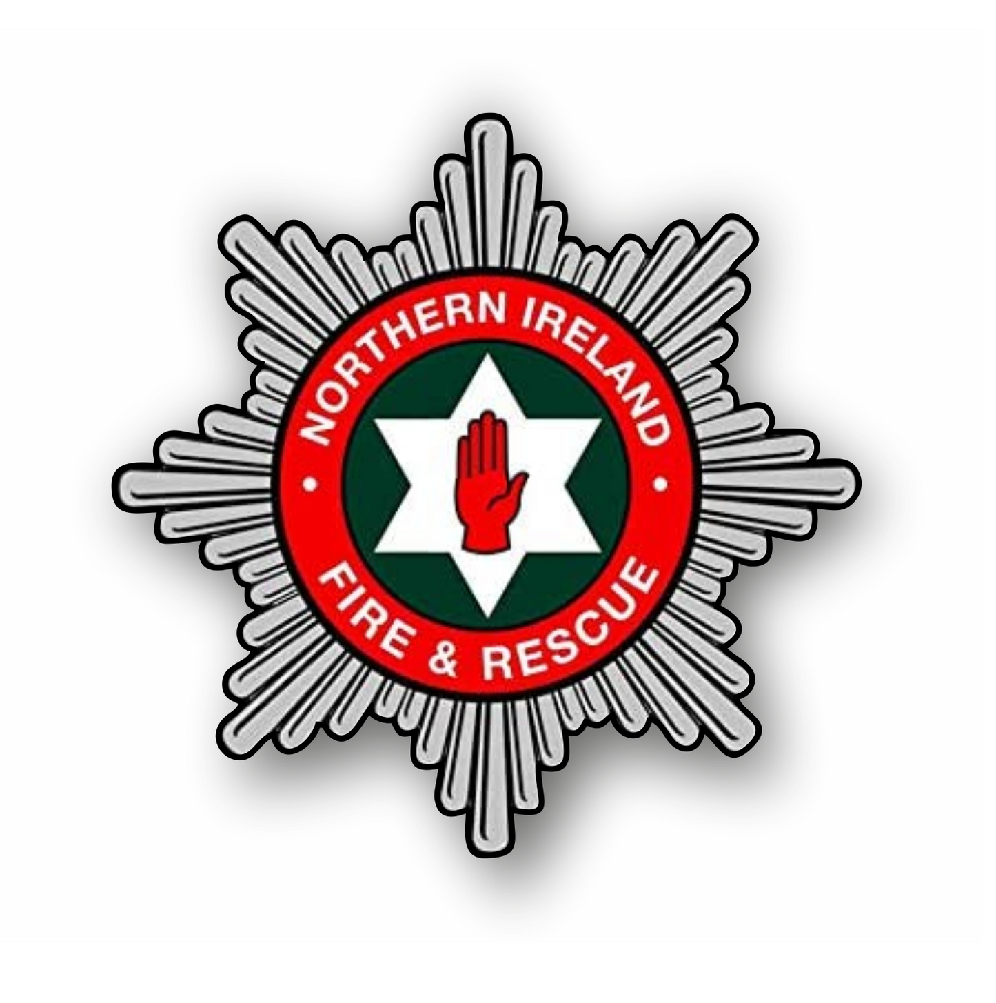 Autoaufkleber - Northern Ireland Fire & Rescue - Freiwillige Feuerwehr, Berufsfeuerwehr - Notruf - Malteser - Emblem