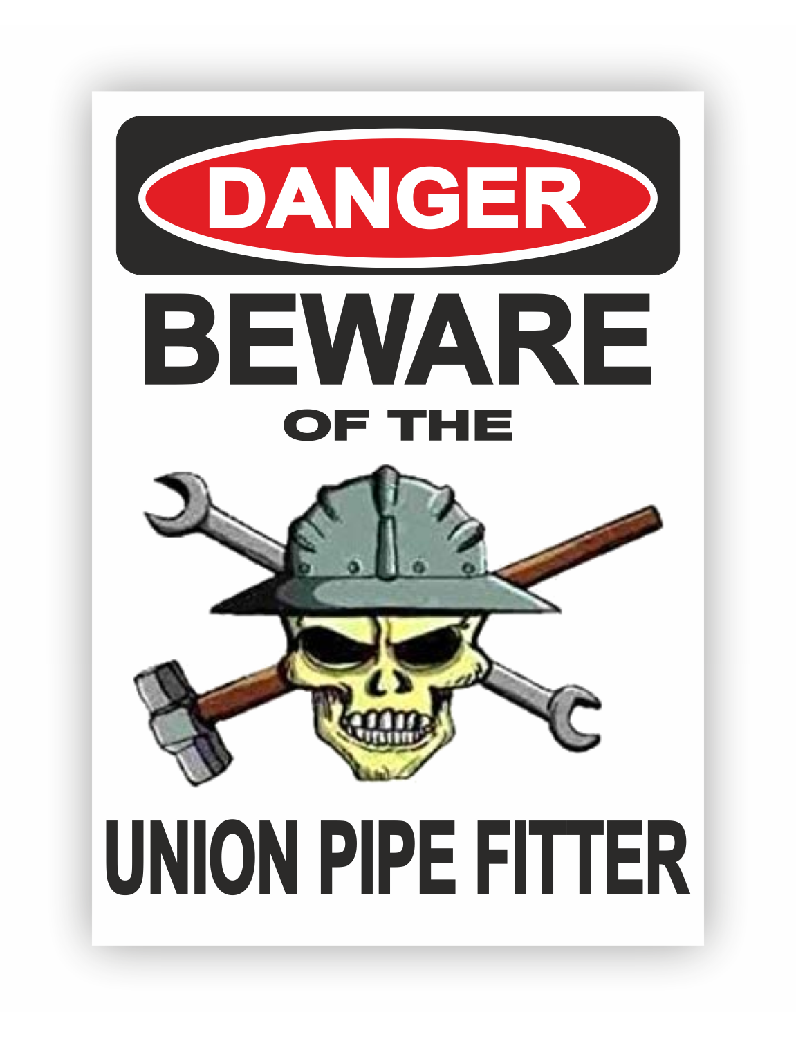 Sticker - Warnhinweis - Warnung - Sign - Schild - Hinweis - Achtung - Danger - Beware of the union pipe fitter