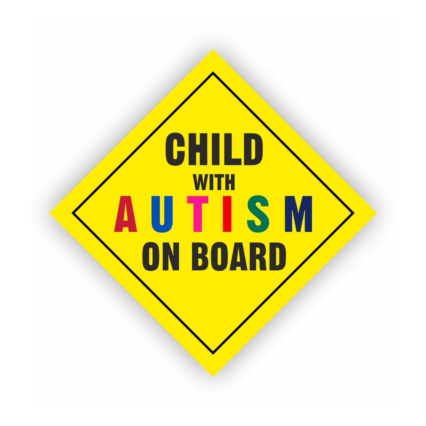 Sticker - Warnhinweis - Warnung - Sign - Schild - Hinweis - Achtung - Child with Autism on Board _ Autismus