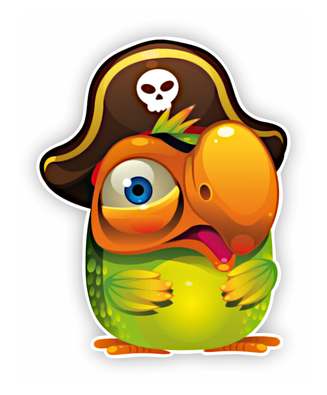 Papagei Pirat Aufkleber