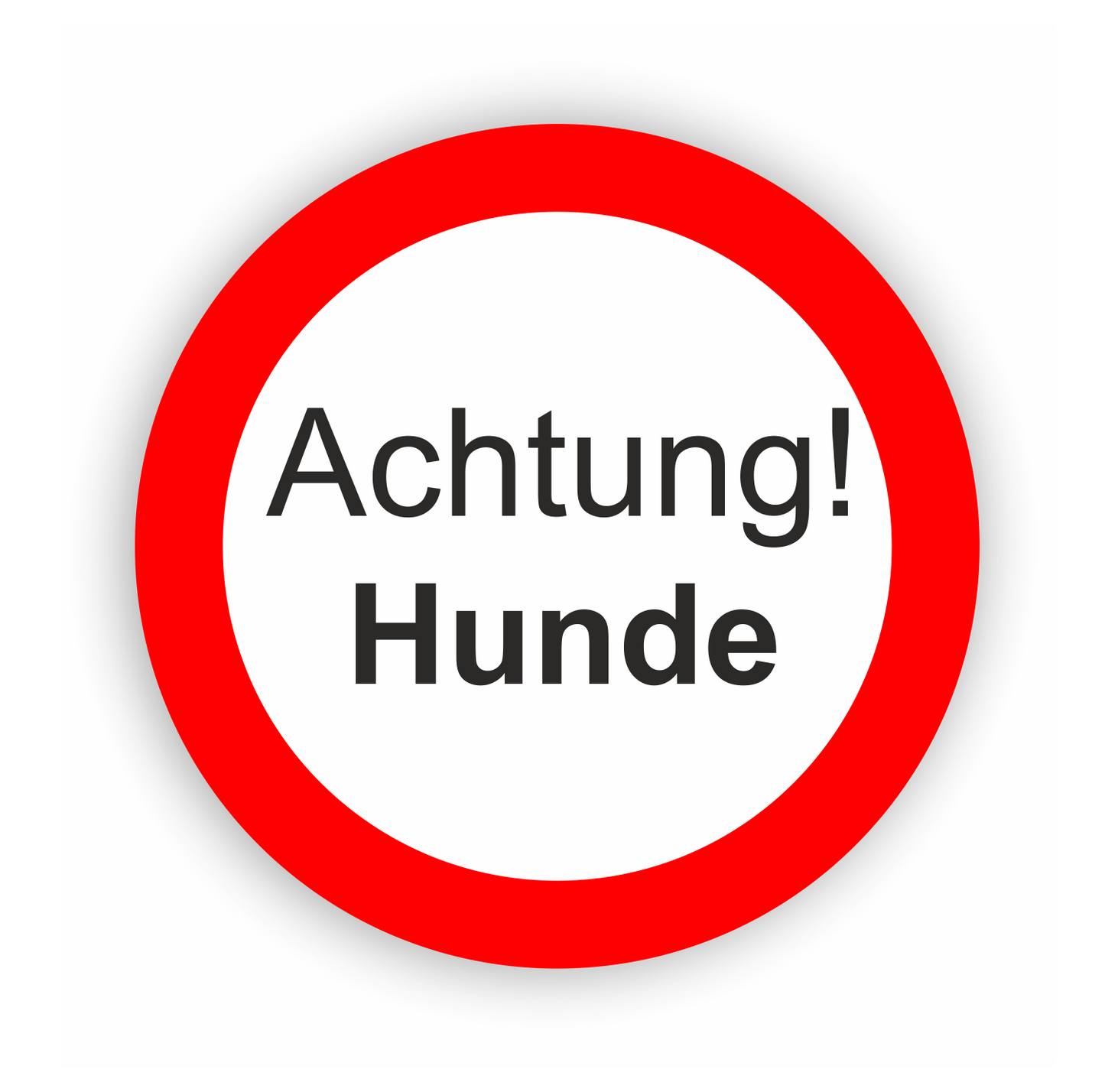 Autoaufkleber Hunde - Warnung - Sicherheitshinweis - Achtung Hunde - rund