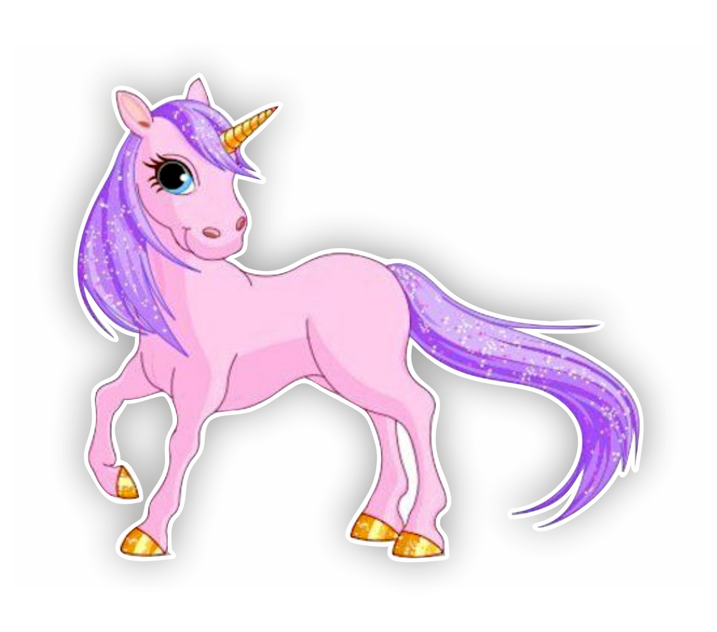 Autoaufkleber - Einhorn - Glitzer, Rosa, seitlich - Märchen - Kinder - bunt - Phantasie - Fantasy