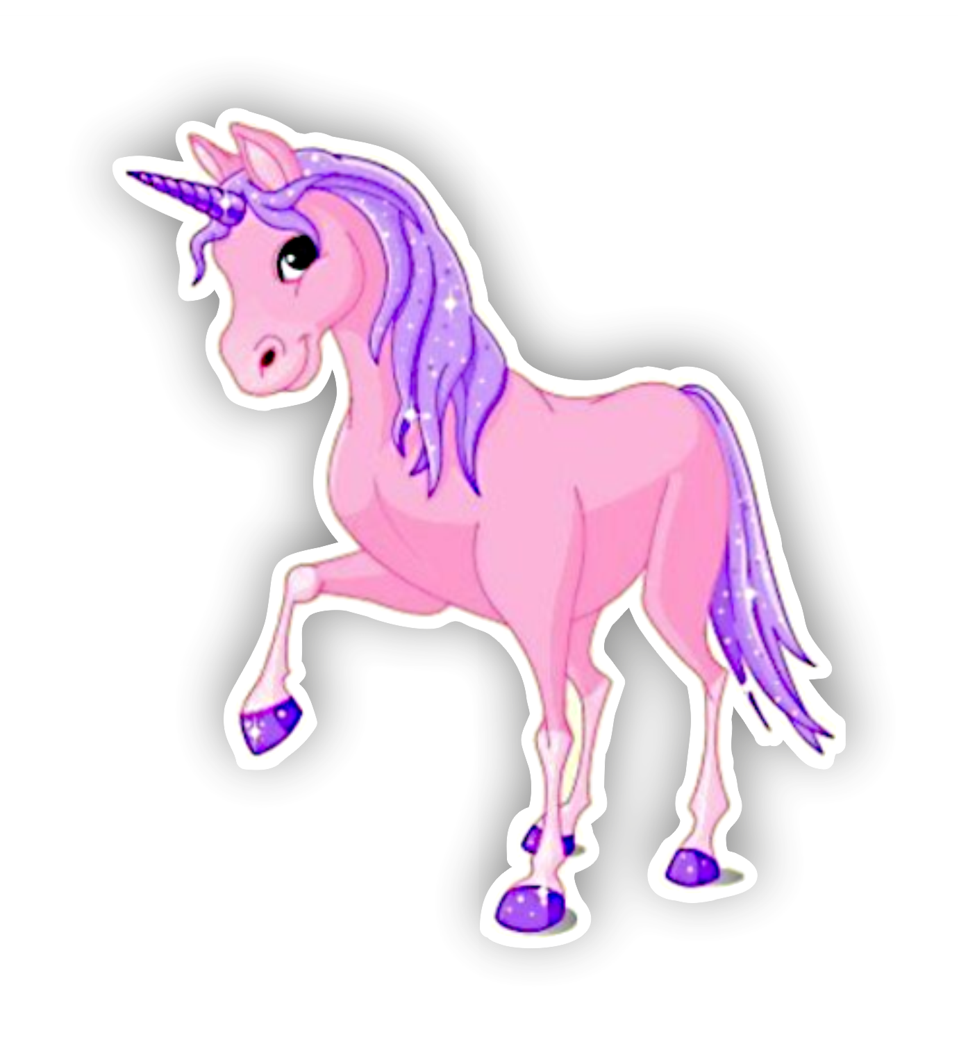 Autoaufkleber - Einhorn - Glitzer, Rosa - Märchen - Kinder - bunt - Phantasie - Fantasy