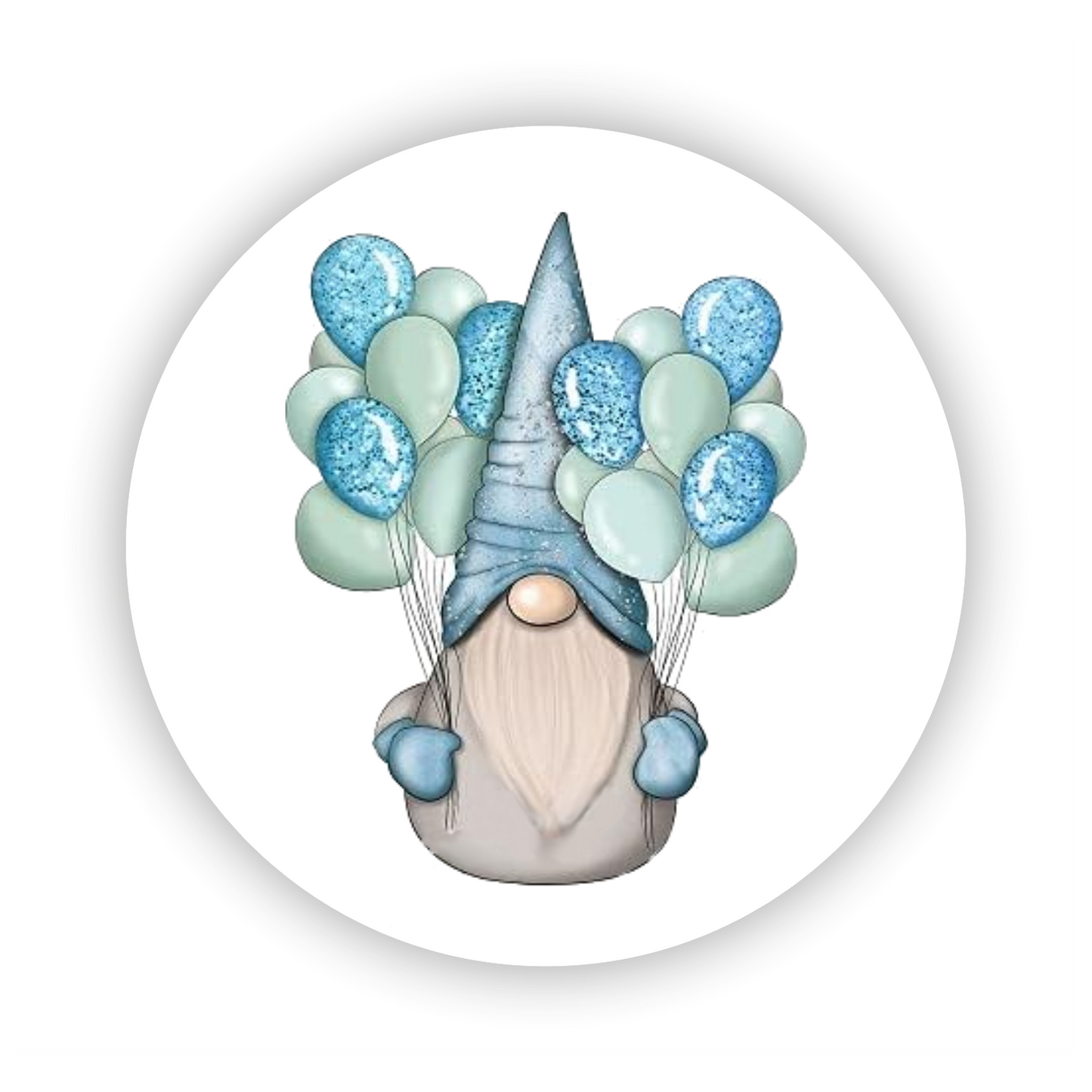 Autoaufkleber Deko - Briefsiegel - Weihnachten - Wichtel - Luftballons - blau