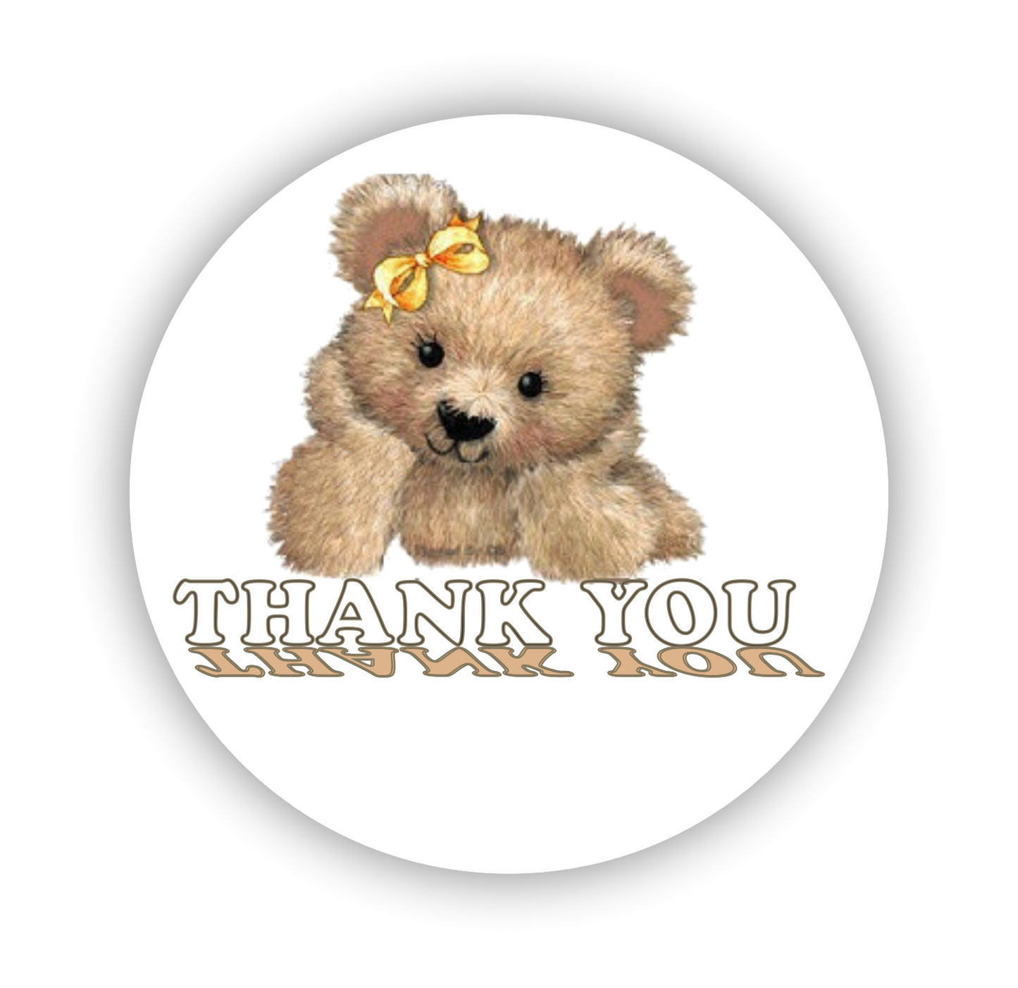 Briefsiegel - Sticker - Grüße - Danke - Thank You - Teddy Bär - rund