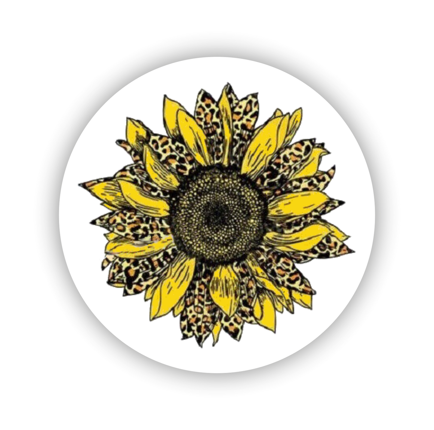 Briefsiegel - Sticker - Blume - Blüte - Sonnenblume - Leo - rund