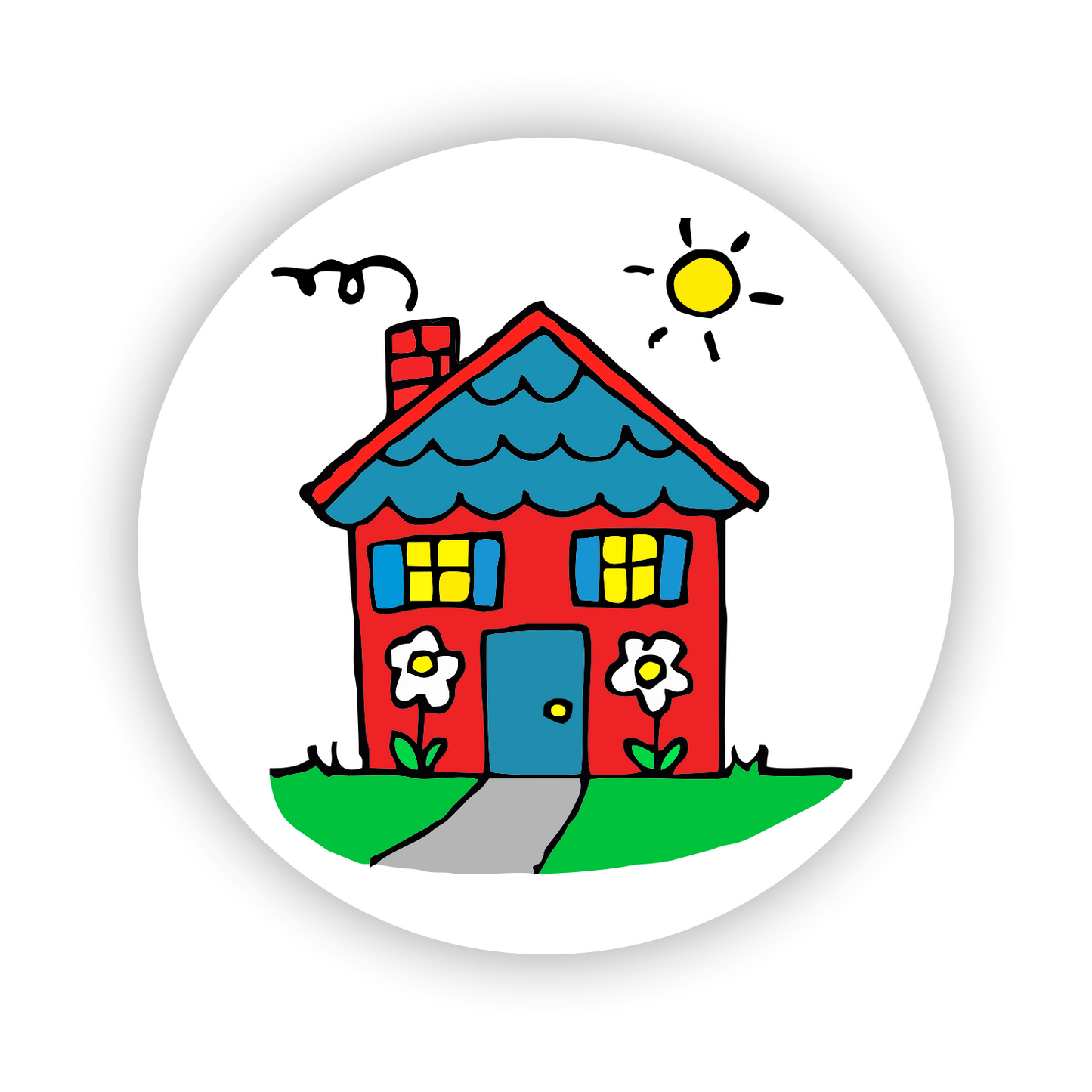 Briefsiegel - Sticker - Grüße - Reise - Haus - stay home - rund