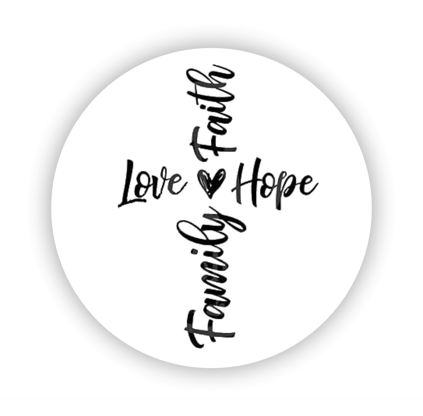 Briefsiegel - Sticker - Religion - Glaube - Familie - Liebe - Hoffnung - rund