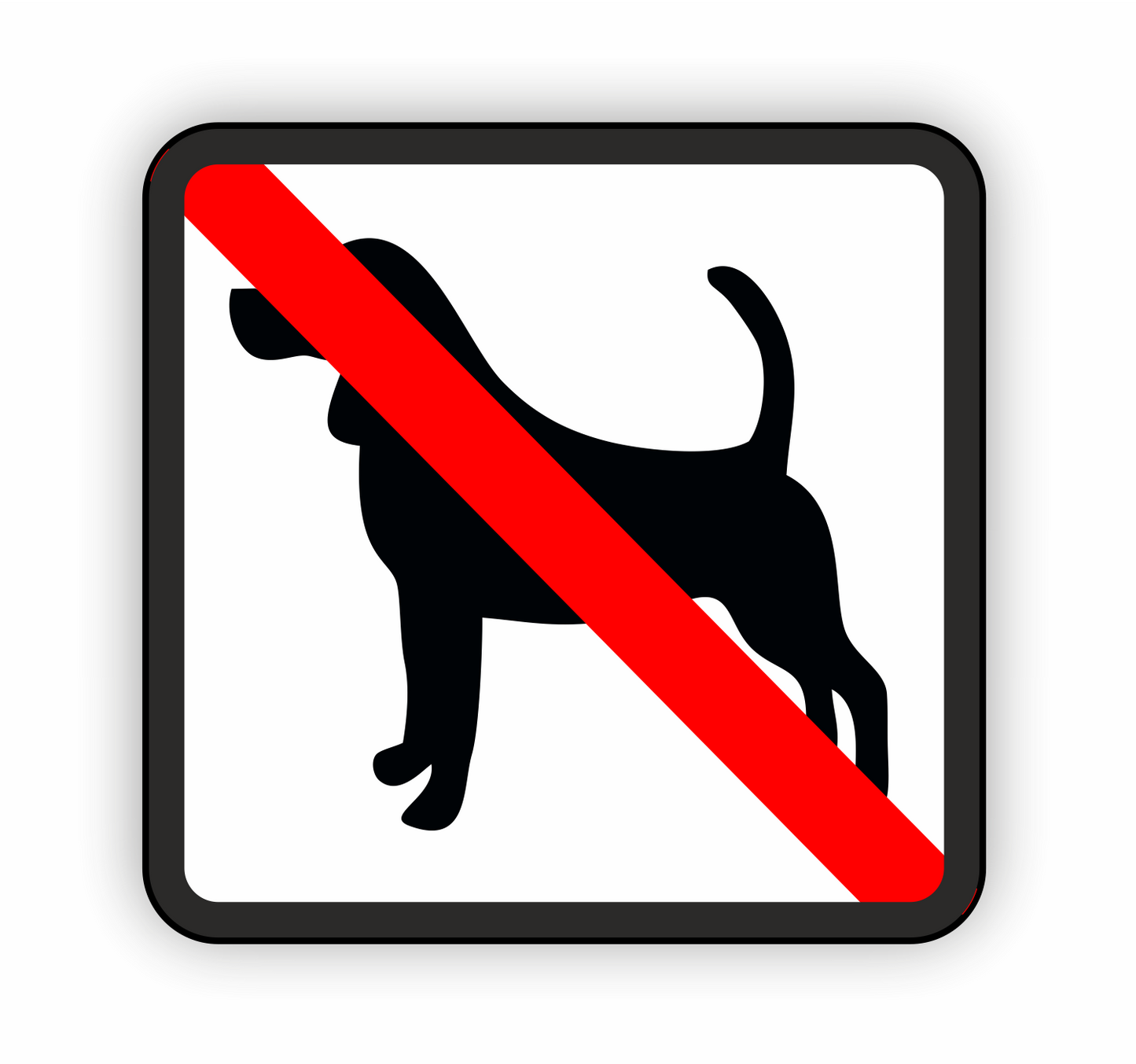 Autoaufkleber Hunde - Warnung - Sicherheitshinweis - Hunde verboten - viereck