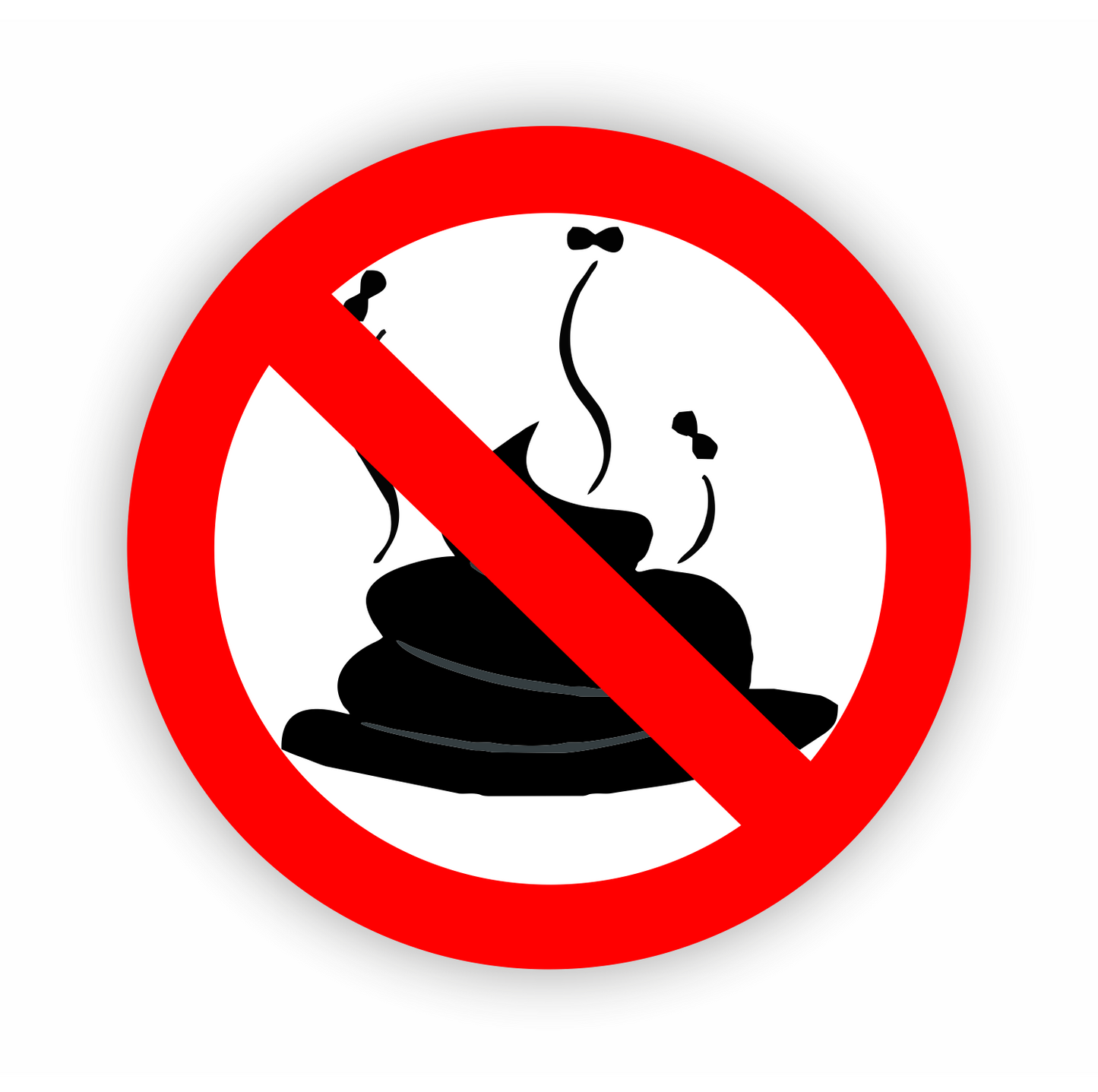 Autoaufkleber Hunde - Warnung - Sicherheitshinweis - Kein Hundeklo - Hundekot verboten - Fliegen - rund