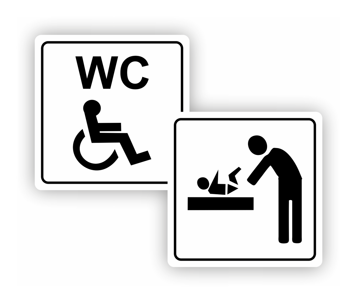 Aufkleber - SET WC Behinderten gerecht und Wickeltisch