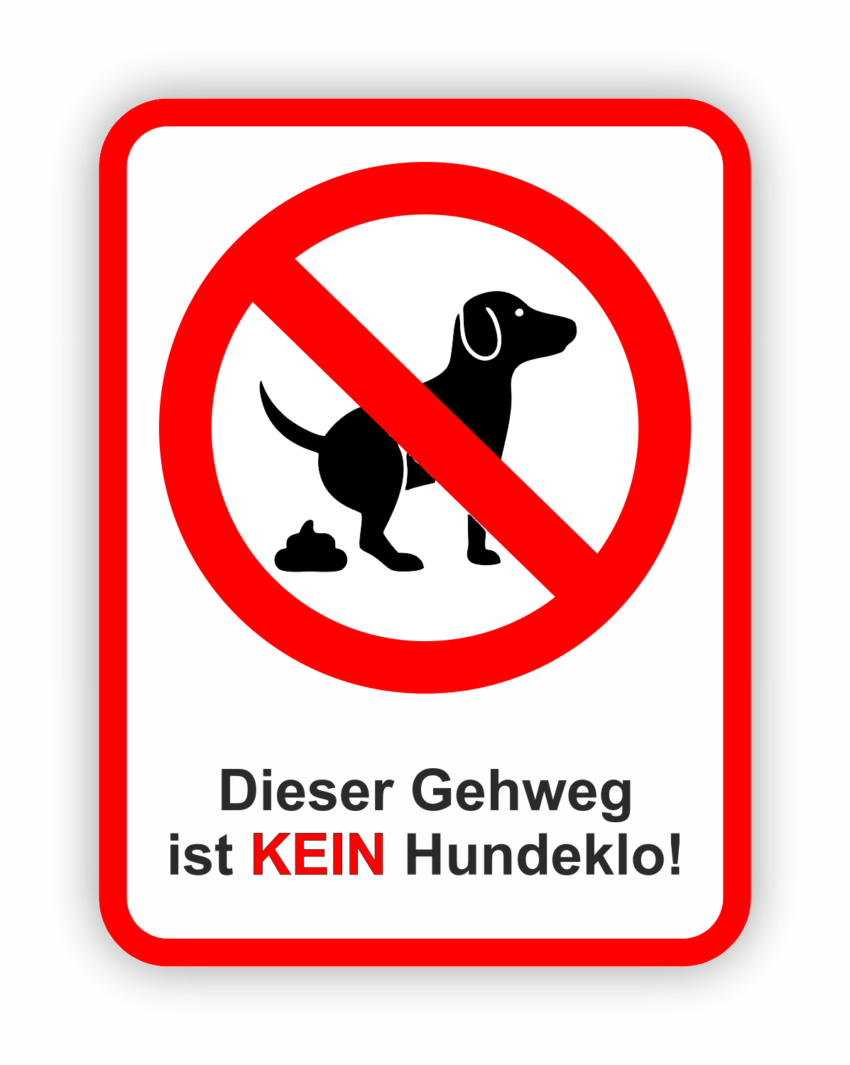 Autoaufkleber Hunde - Warnung - Sicherheitshinweis - Dieser Gehweg ist Kein Hundeklo