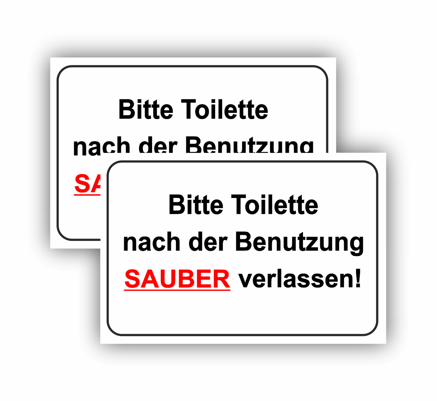 Aufkleber - SET Bitte Toilette sauber verlassen