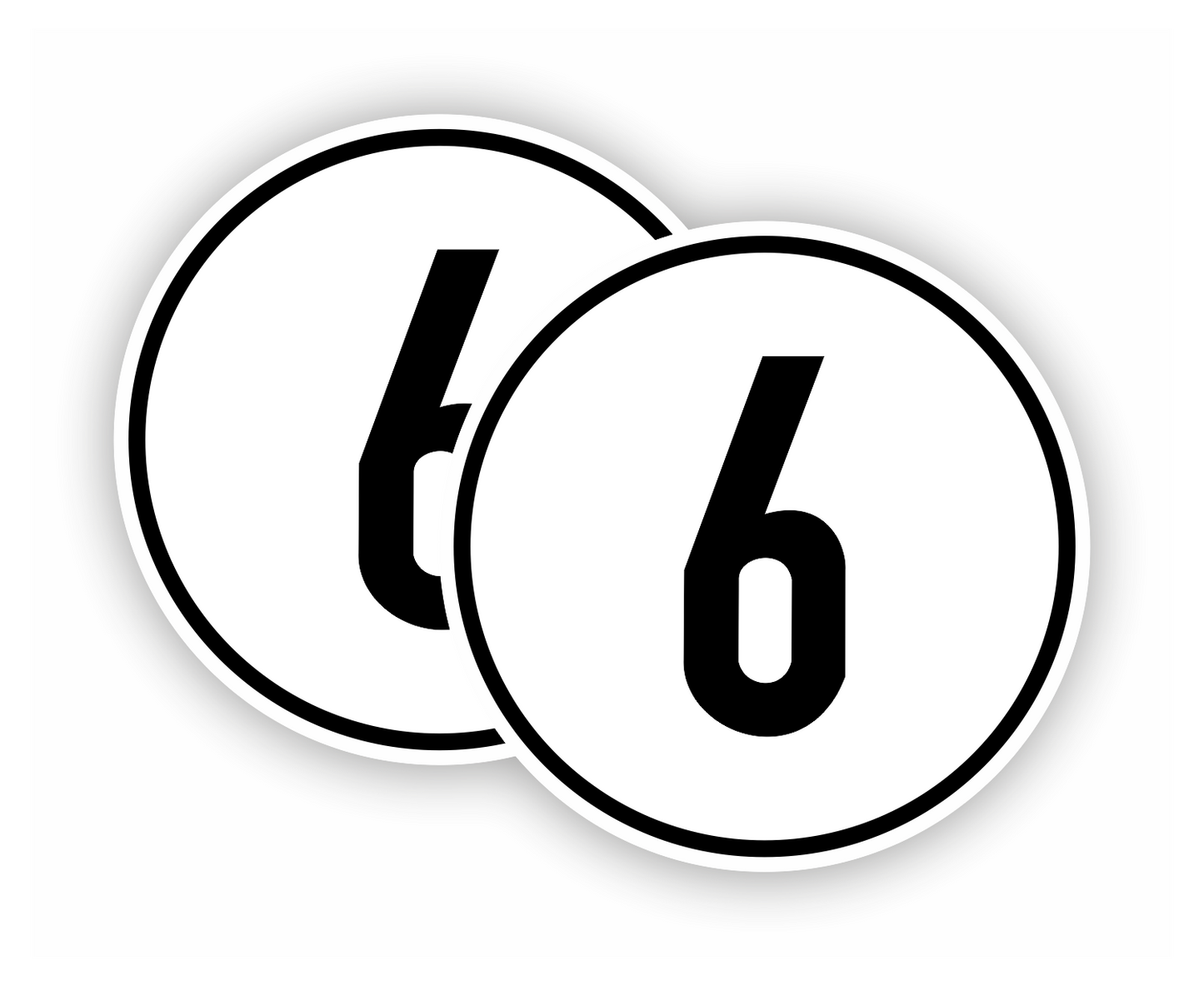 Autoaufkleber - SET - 6 kmH Geschwindigkeitsschilder - schwarz weiß - Warnung - Hinweise - Regeln - Schilder