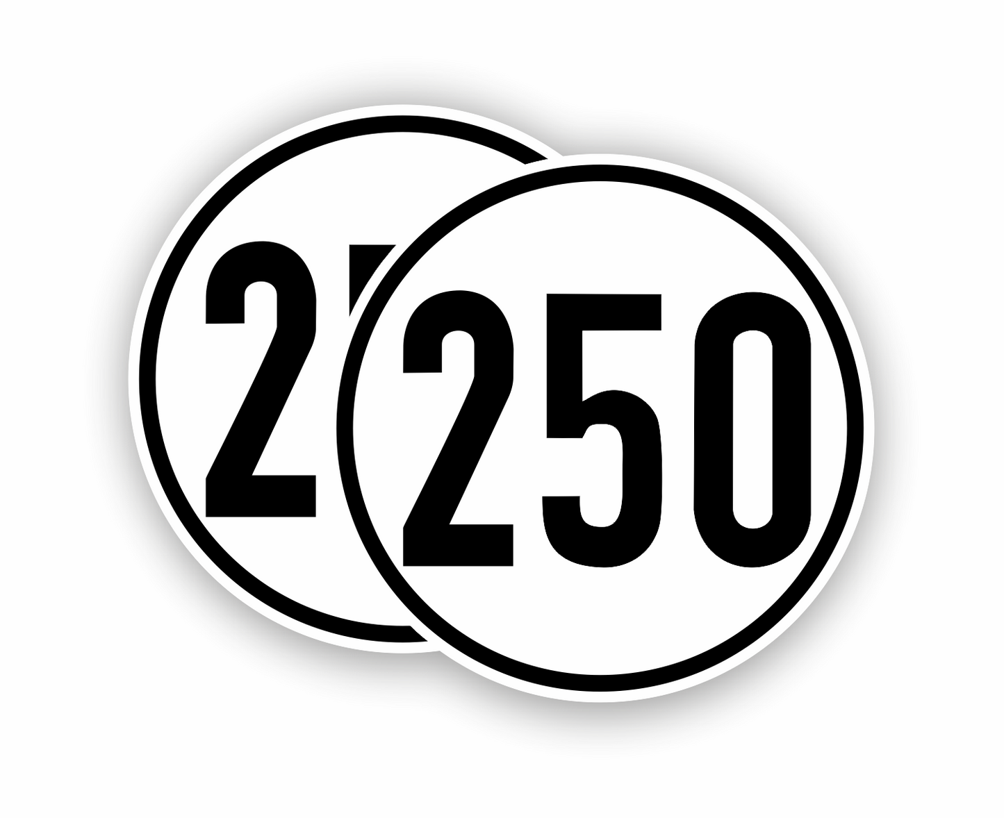 Autoaufkleber - SET - 250 kmH Geschwindigkeitsschilder - schwarz weiß - Warnung - Hinweise - Regeln - Schilder