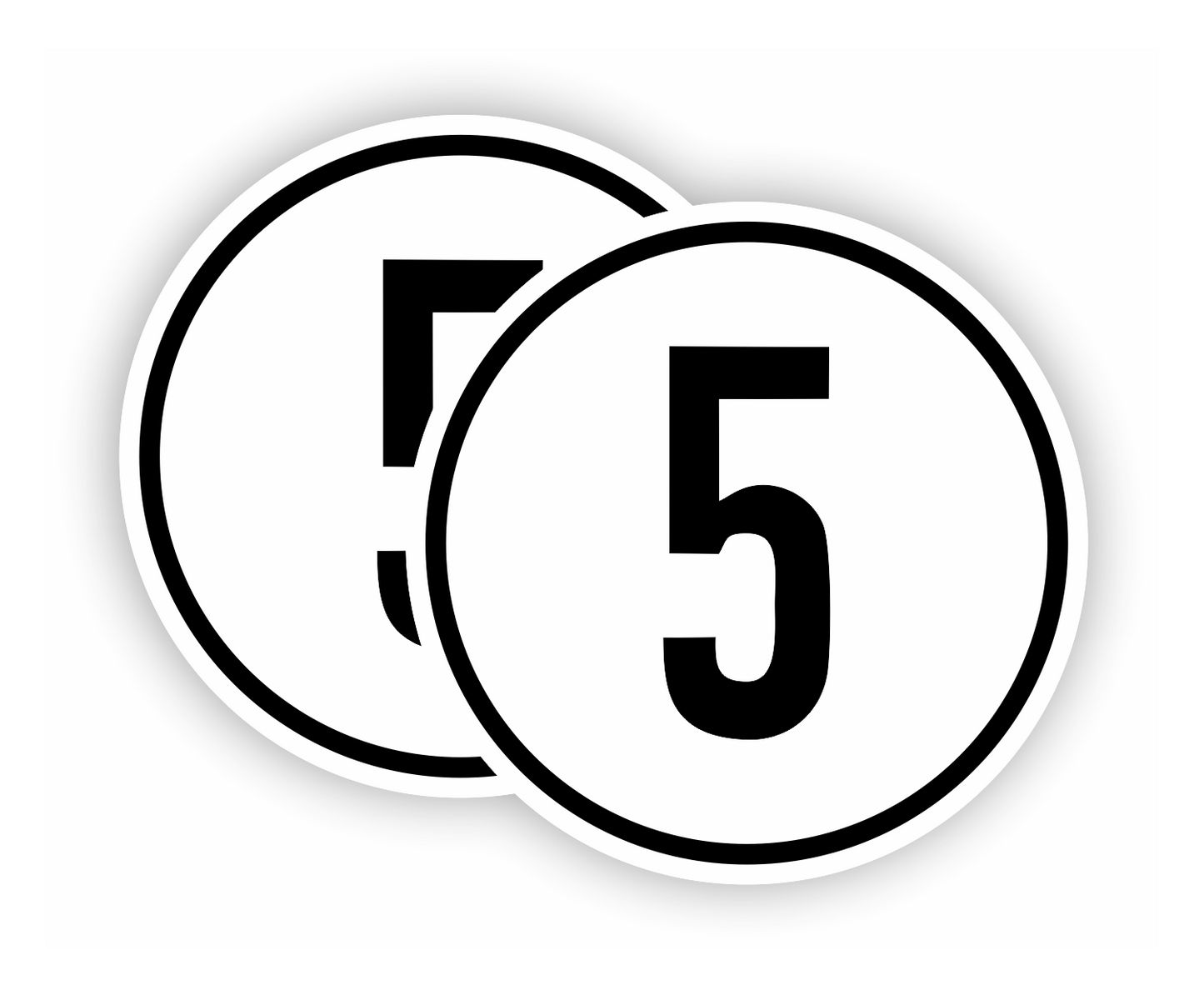 Autoaufkleber - SET - 5 kmH Geschwindigkeitsschilder - schwarz weiß - Warnung - Hinweise - Regeln - Schilder