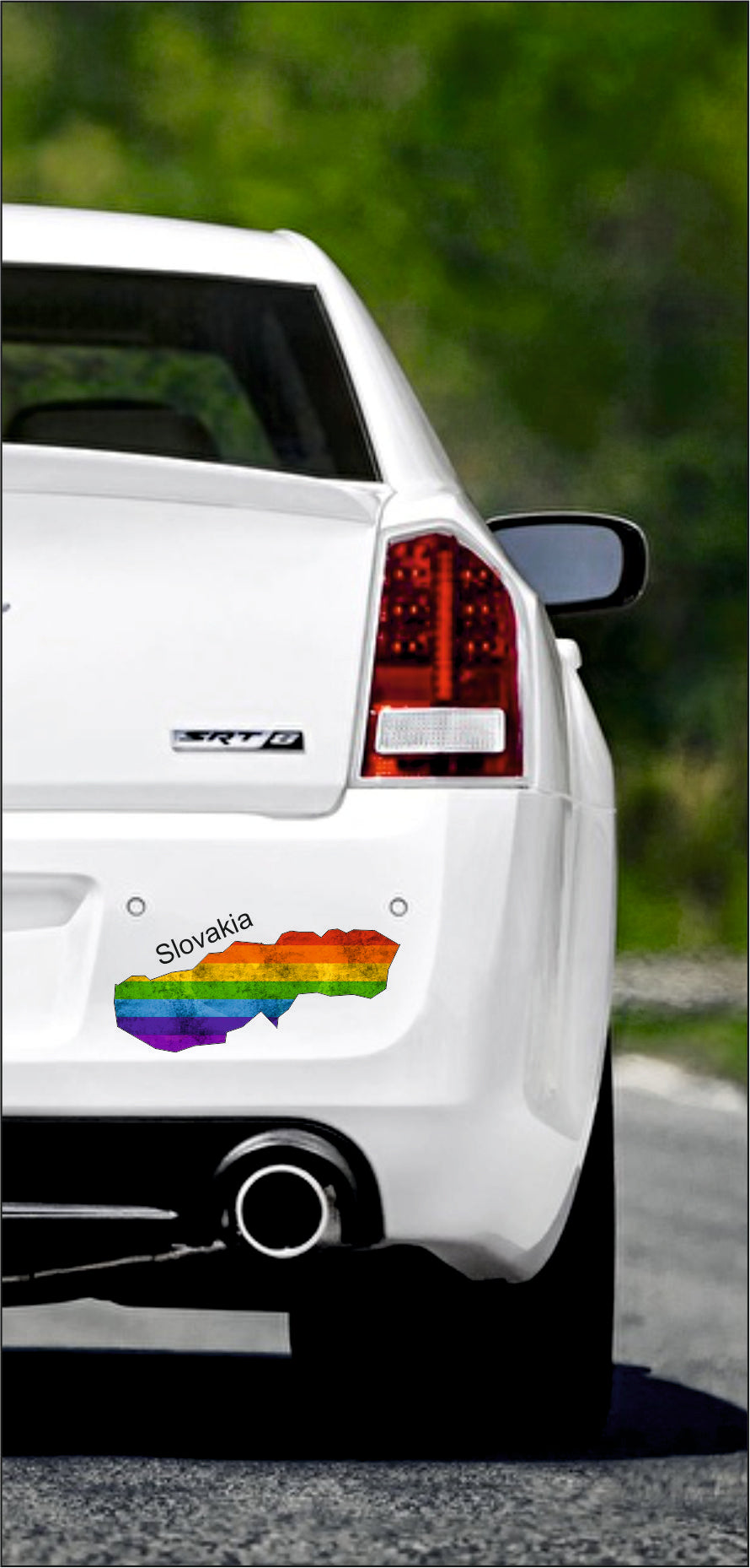 Autoaufkleber - Slowakei - Slovakia - Regenbogen StaatsUmriss