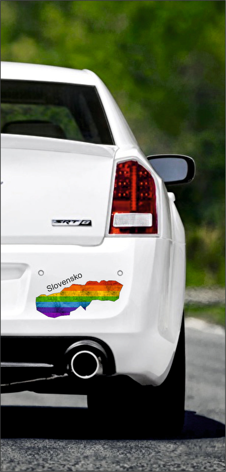 Autoaufkleber - Slowakei - Slovensko - Regenbogen StaatsUmriss