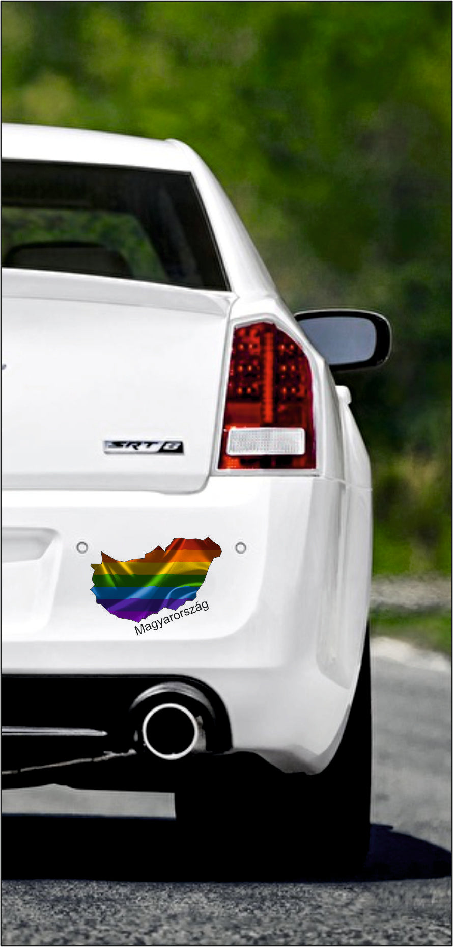 Autoaufkleber - Ungarn - Magyarország - Regenbogen - glanz - StaatsUmriss