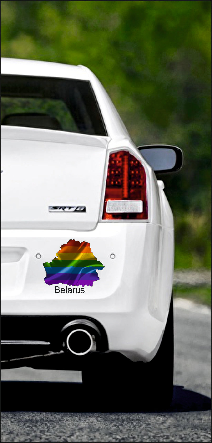 Autoaufkleber - Weißrussland - Belarus - Regenbogen - glanz - StaatsUmriss