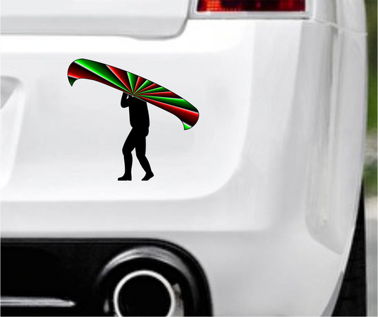 Autoaufkleber - Kanu - Regenbogen - Bunt - Hobby - Sport - Freizeit