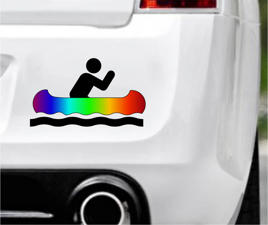 Autoaufkleber - Kanu - Rudern - rosa - schein - Hobby - Sport - Freizeit