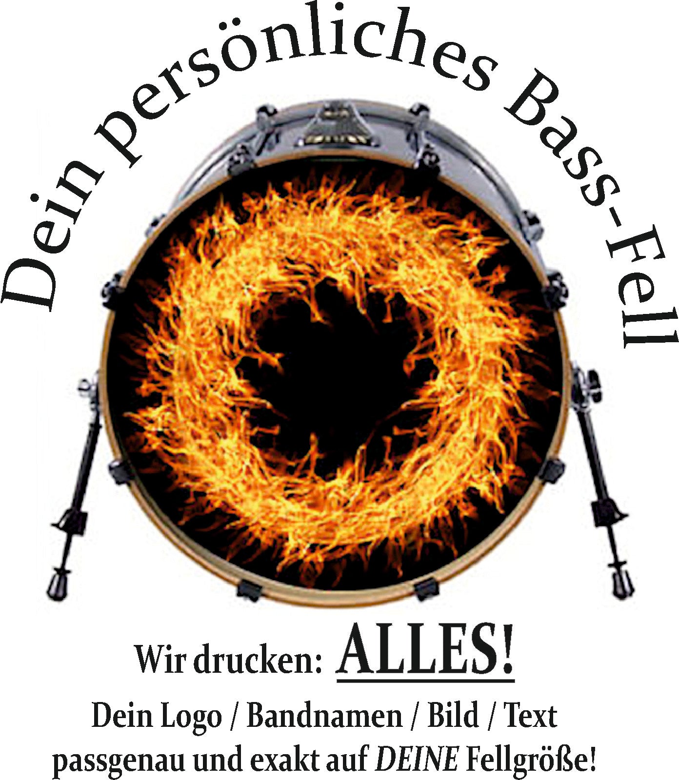 Bassdrum Aufkleber Folie - eigenes Motiv Logo Bild Band