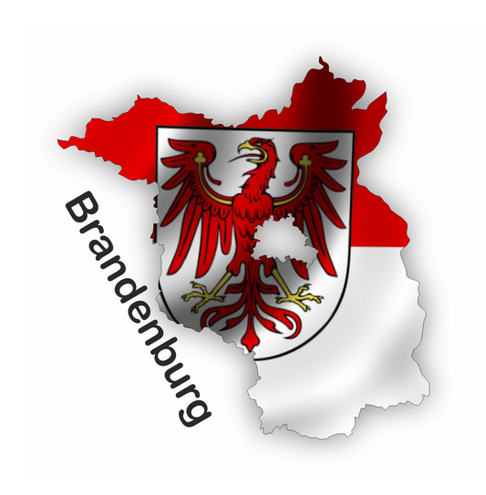 Brandenburg Aufkleber - Umriss mit Wappen