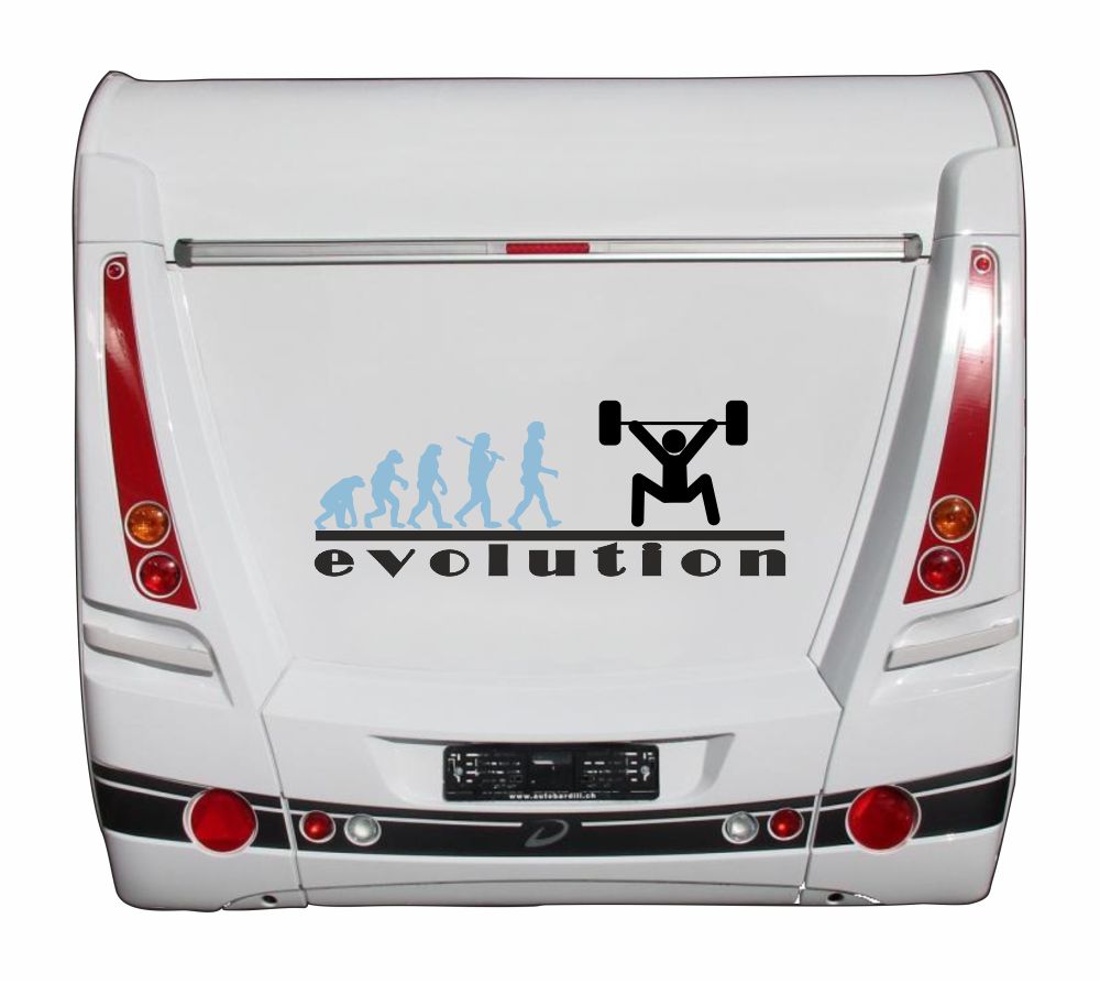 Aufkleber - Freizeit - Hobby - Sport - Bodybuilding - Gewichte heben - Kreuzheben -Evolution