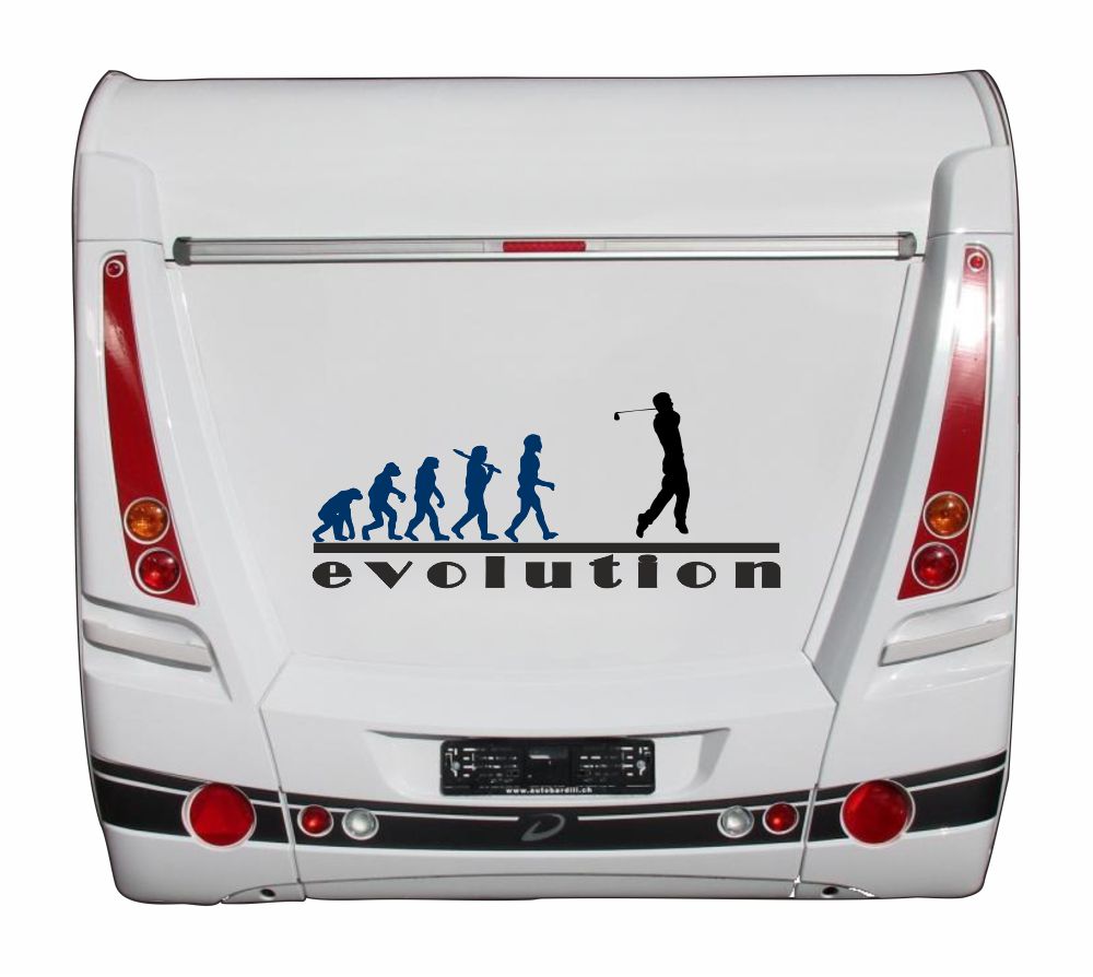 Aufkleber - Freizeit - Hobby - Sport - Golfer - Silhouette -Evolution