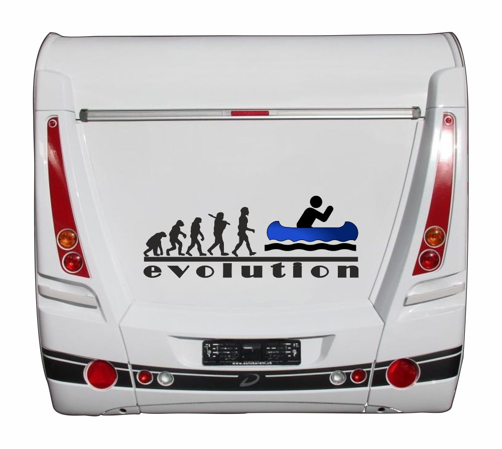 Aufkleber - Freizeit - Hobby - Sport - Kanu - Silhouette -Evolution