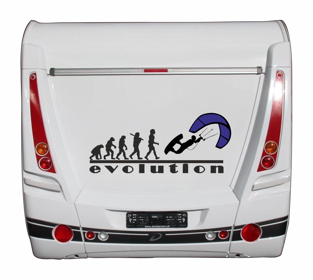 Aufkleber - Freizeit - Hobby - Sport - Kite - Surfen - Silhouette -Evolution