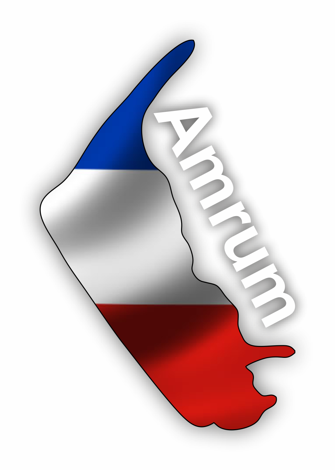 Amrum Aufkleber - Insel Umriss mit Wappen