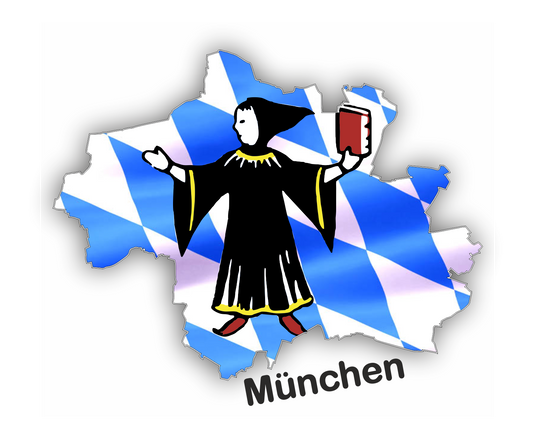Bayern Aufkleber - Umriss mit Wappen und Mönch