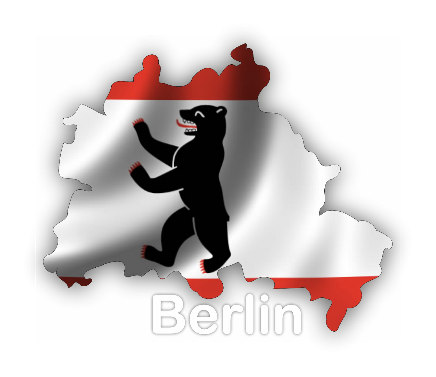 Berlin Aufkleber - Umriss mit Wappen Hauptstadt