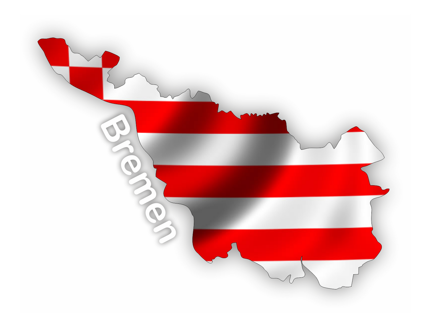 Bremen Aufkleber - Umriss mit Wappen rot-weiß