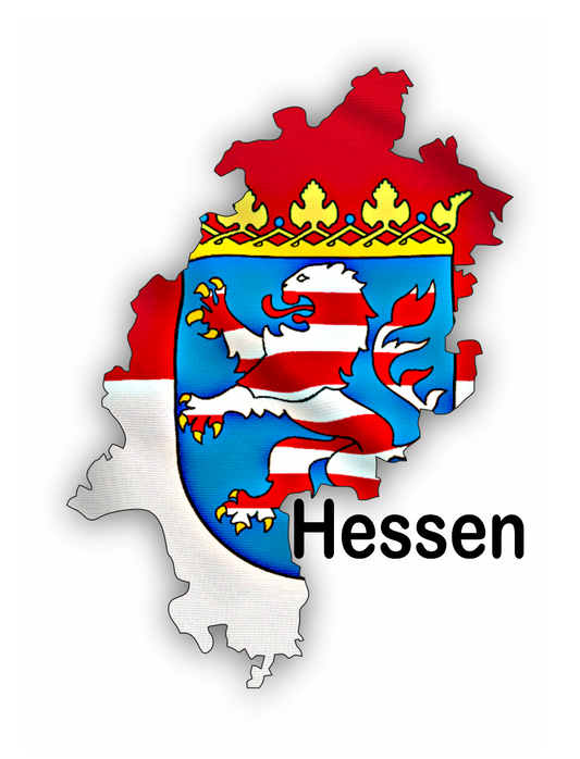 Hessen Aufkleber - Umriss mit Wappen
