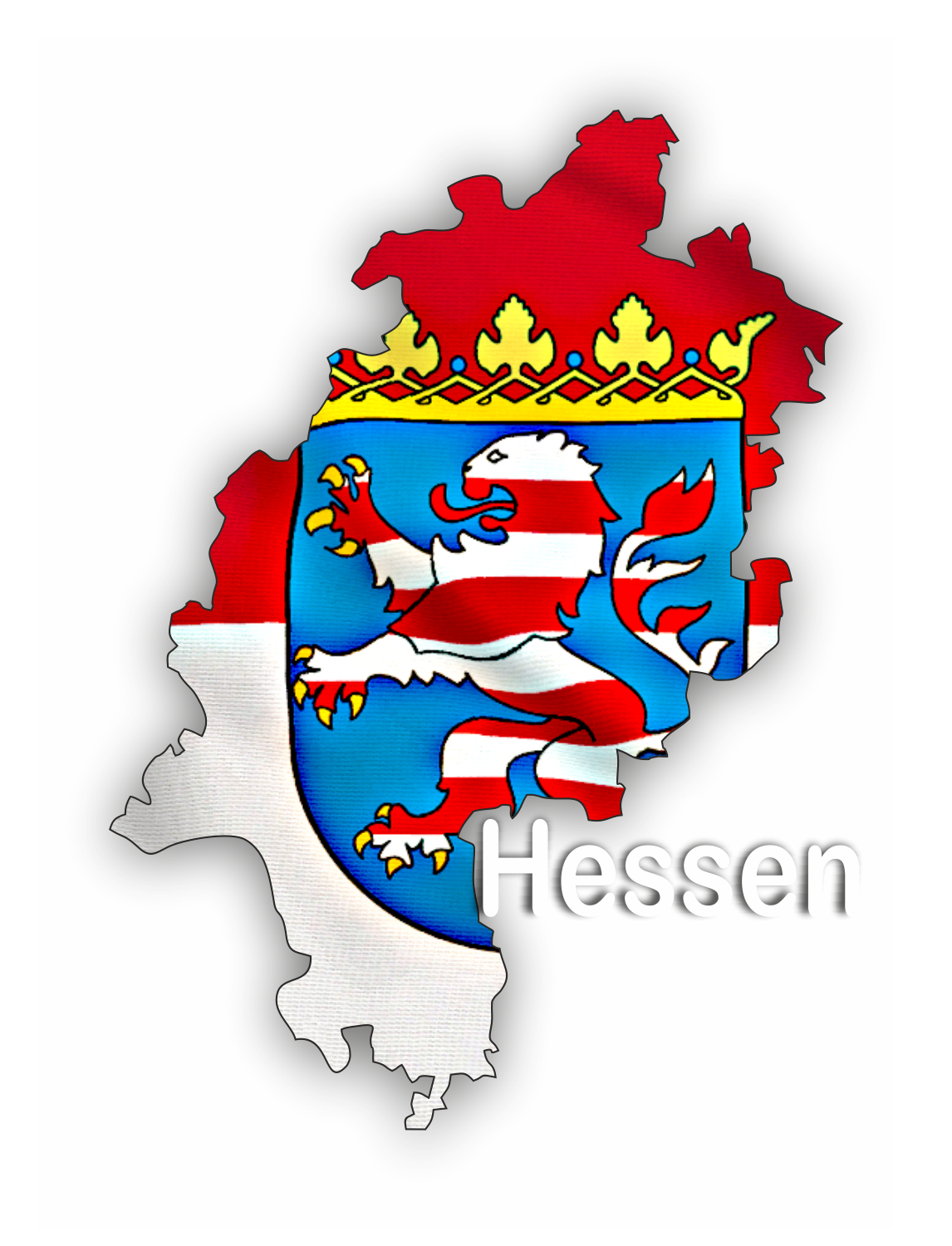 Hessen Aufkleber - Umriss mit Wappen
