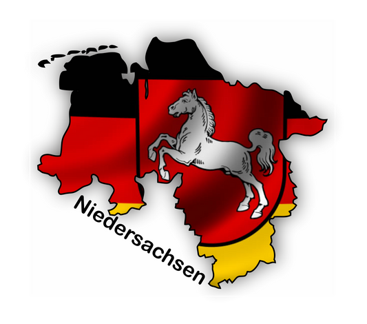 Niedersachsen Aufkleber - Umriss mit Wappen
