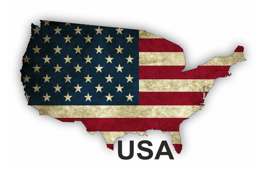 Autoaufkleber USA - Amerika - Reisen - Länder - Staatsumriss used look