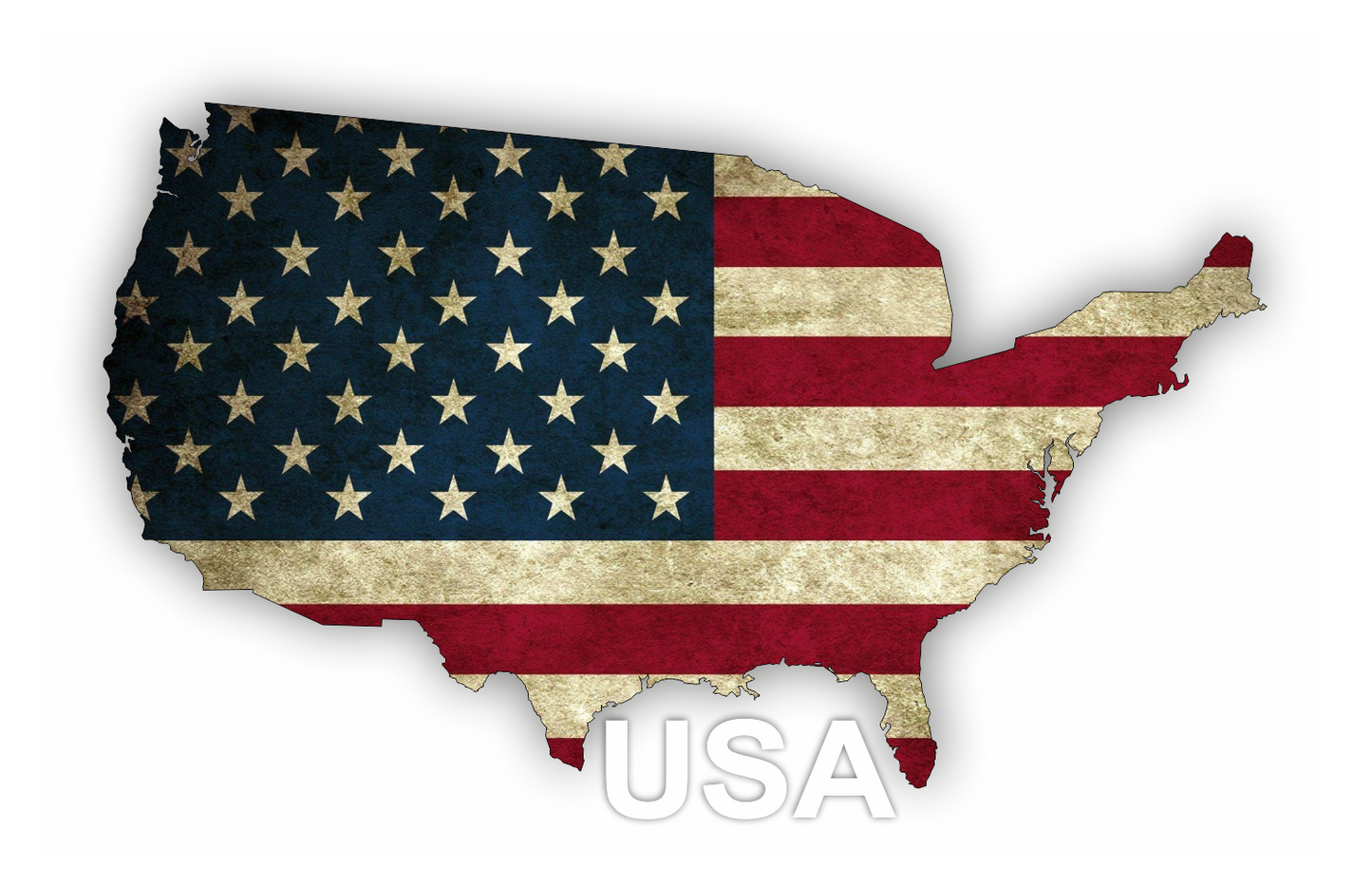 Autoaufkleber USA - Amerika - Reisen - Länder - Staatsumriss used look