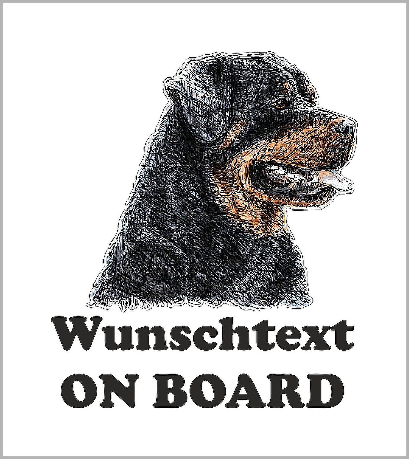 Autoaufkleber - Wunschtext - ON BOARD - Boxer - Zeichnung