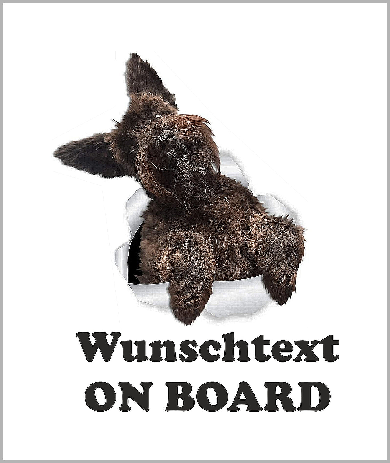 Autoaufkleber - Wunschtext - ON BOARD - Riesen-Schnauzer - dunkel