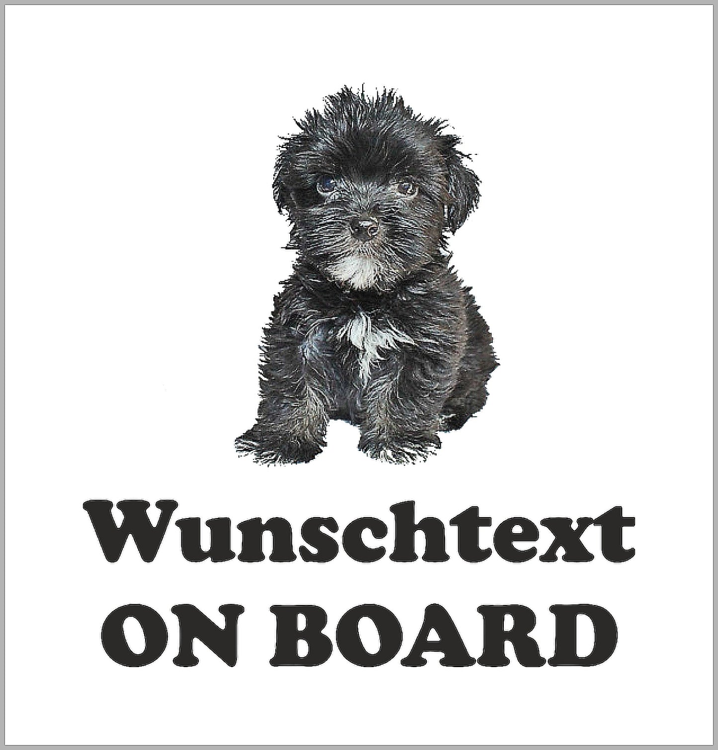 Autoaufkleber - Wunschtext - ON BOARD - Havaneser