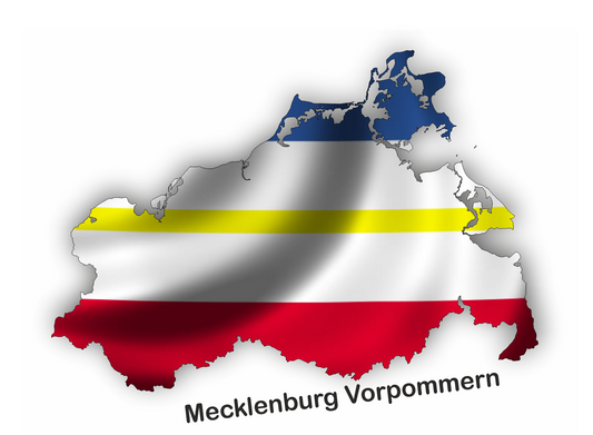 Mecklenburg-Vorpommern Aufkleber - Umriss mit Wappen