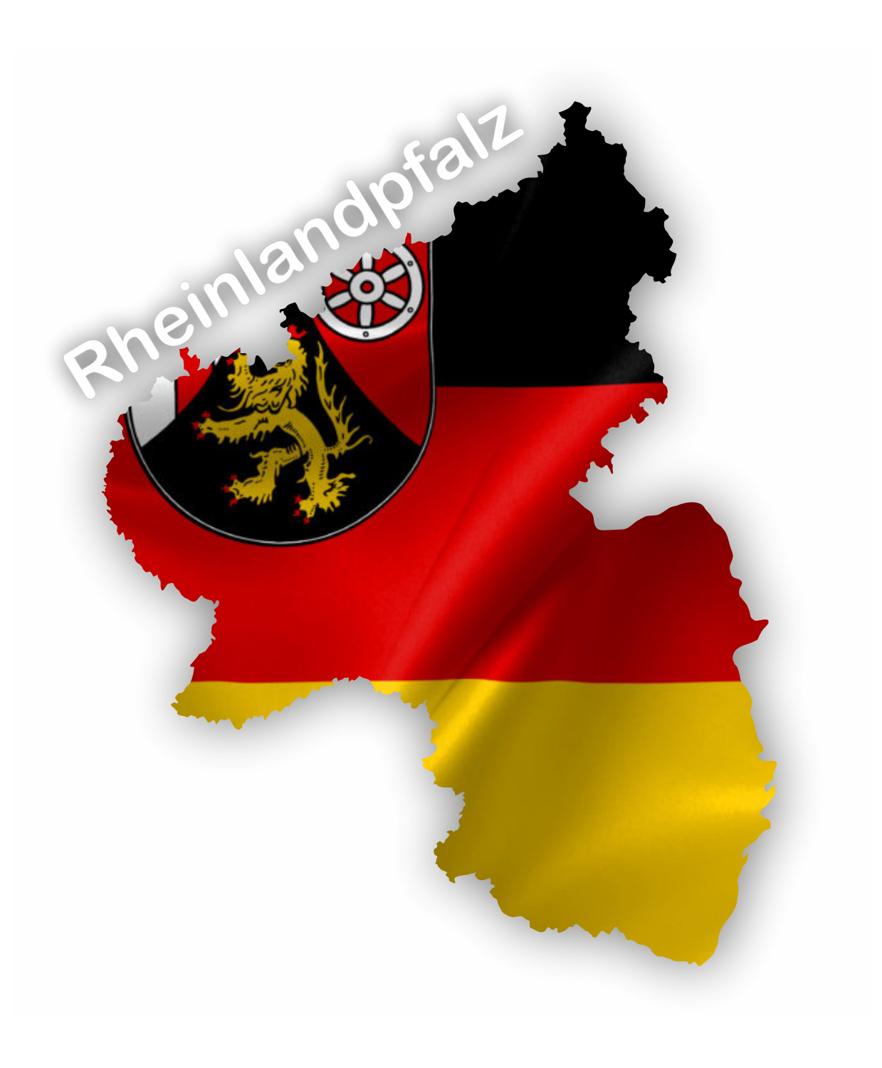 Rheinland-Pfalz Aufkleber - Umriss mit Wappen