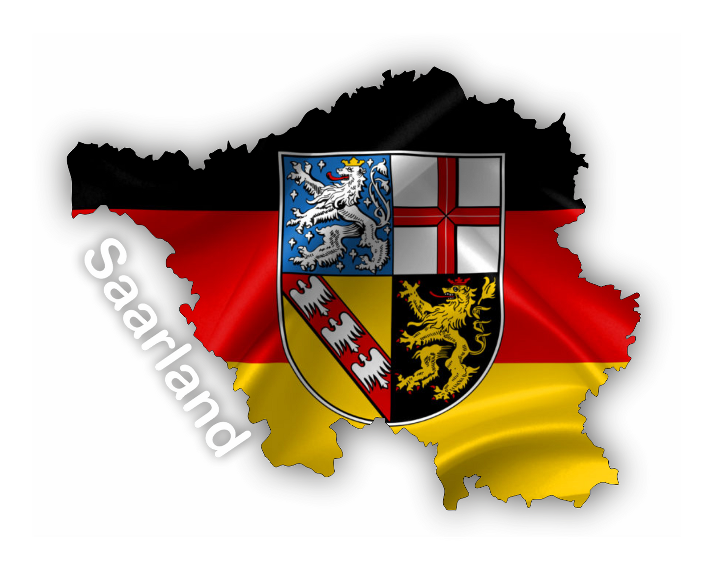 Saarland Aufkleber - Umriss mit Wappen